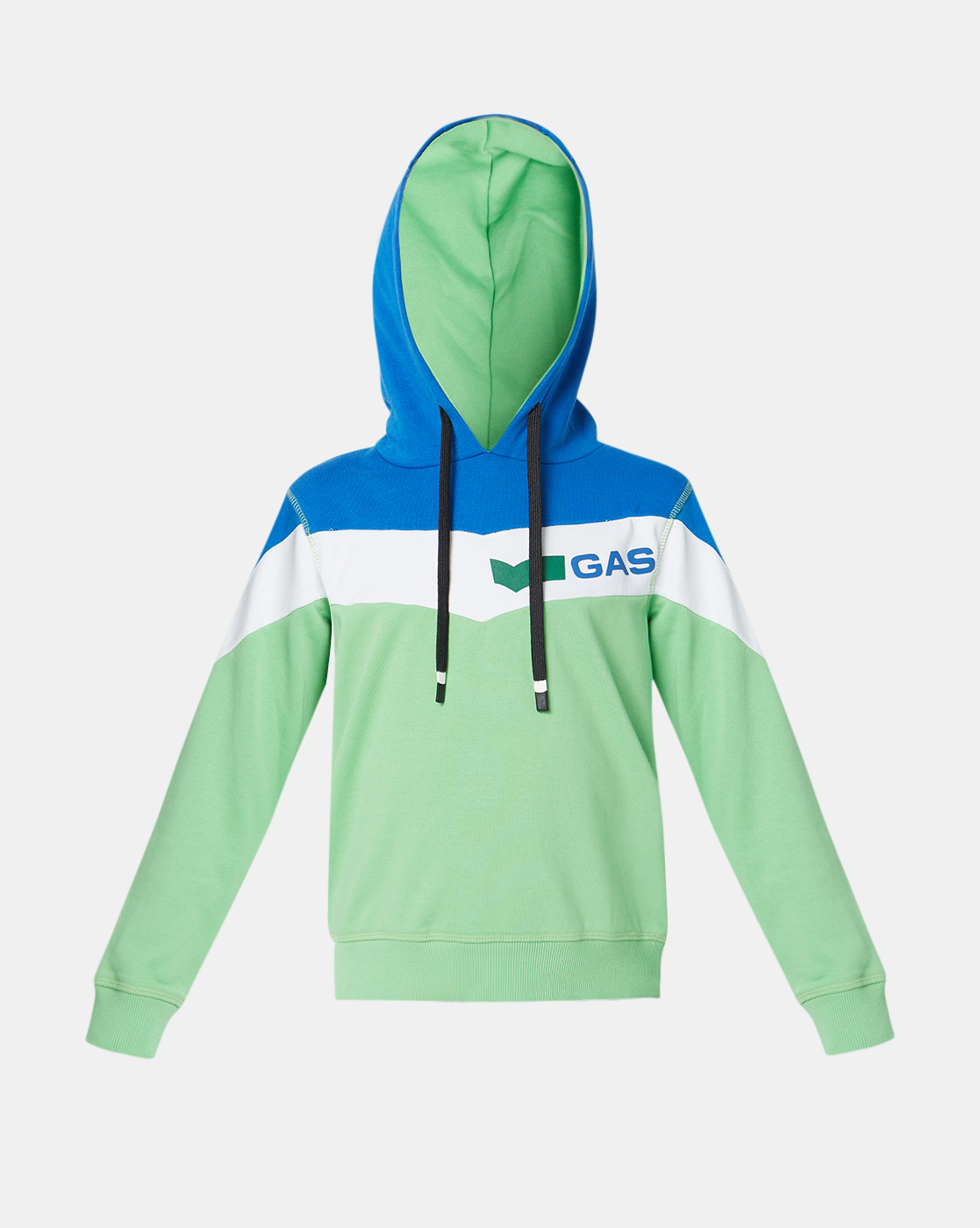 Gas Kids Boys Green Color Block Sweatshirt